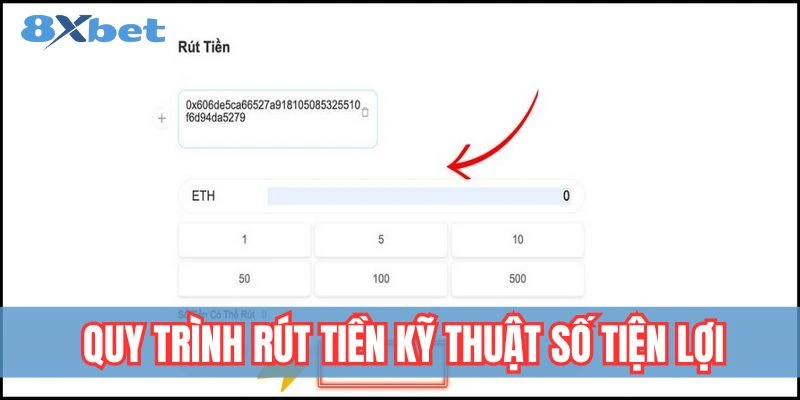 Quy trình rút tiền kỹ thuật số tại 8xbet nhanh chóng và tiện lợi.